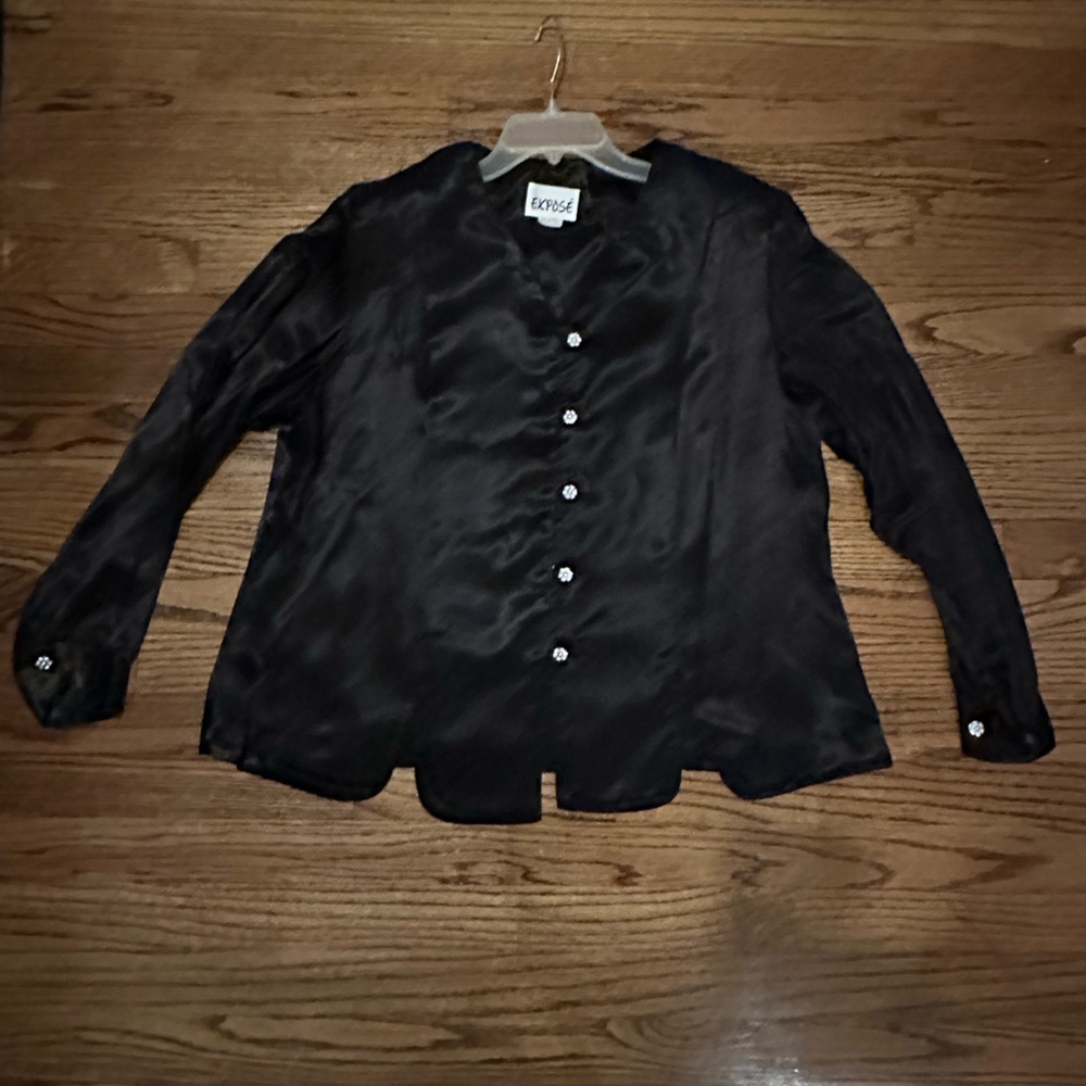 Exposé Black Satin Blouse